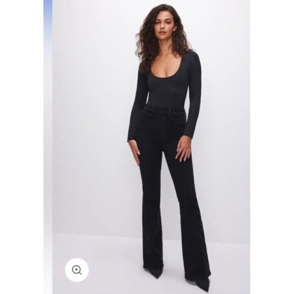 Good American Good Legs Power Stretch Pull On Flare Jeans Women's Size 1 (Small) - Picture 1 of 9